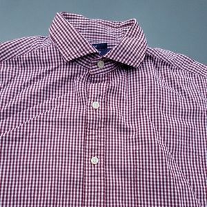 New cremeiux maroon checkered long sleeve shirt